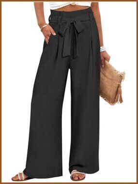 Wide Leg Palazzo High Waisted Flowy Lounge Work Pants